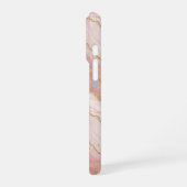 Personalized Modern Rose Quartz Marble Gold iPhone Hoesje (Linkerkant)