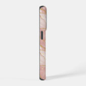 Personalized Modern Rose Quartz Marble Gold iPhone Hoesje (Rechterkant)