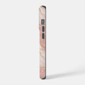 Personalized Modern Rose Quartz Marble Gold iPhone Hoesje (Linkerkant)