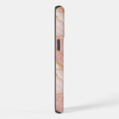 Personalized Modern Rose Quartz Marble Gold iPhone Hoesje (Rechterkant)