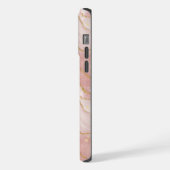 Personalized Modern Rose Quartz Marble Gold iPhone Hoesje (Linkerkant)