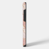 Personalized Modern Rose Quartz Marble Gold iPhone Hoesje (Linkerkant)
