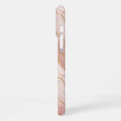 Personalized Modern Rose Quartz Marble Gold iPhone Hoesje (Linkerkant)