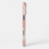 Personalized Modern Rose Quartz Marble Gold iPhone Hoesje (Rechterkant)