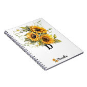 Personalized Modern Sunflower Notitieboek (Rechterzijde)