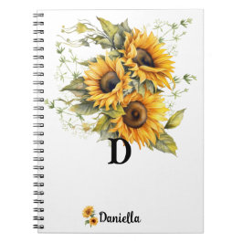 Personalized Modern Sunflower Notitieboek