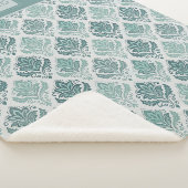 Personalized Modern Teal Nordic Damask Sherpa Deken (3/4)