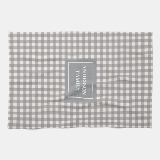 Personalized Modern Towel Trendy Coral Grey Style Theedoek (Horizontaal)