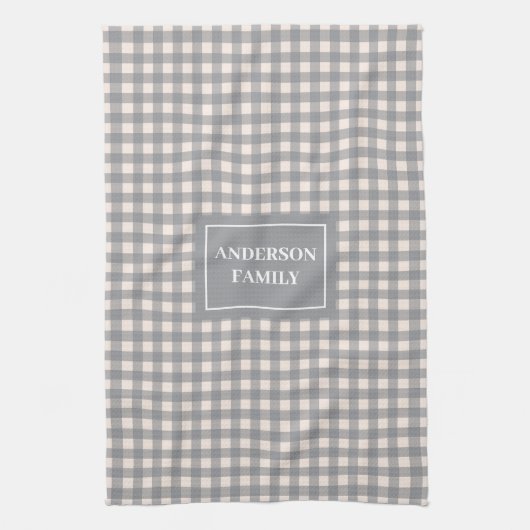 Personalized Modern Towel Trendy Coral Grey Style Theedoek (Verticaal)