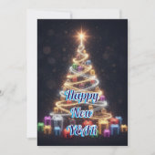 Personalized Modern Tree New Year Holiday Card Feestdagenkaart (Voorkant)