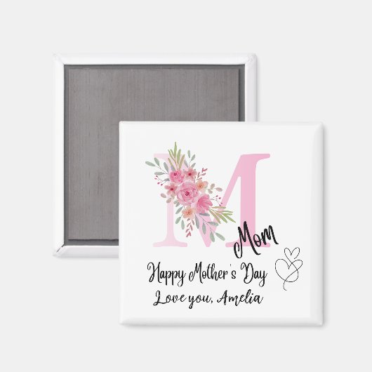 Personalized Mom Initial Fridge Magnet (Voorkant / Achterkant)