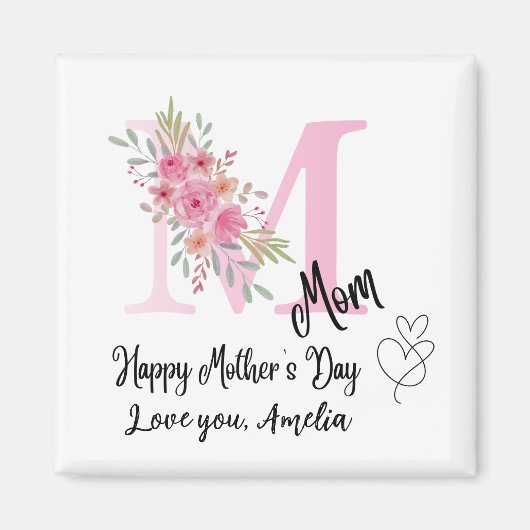 Personalized Mom Initial Fridge Magnet (Voorkant)