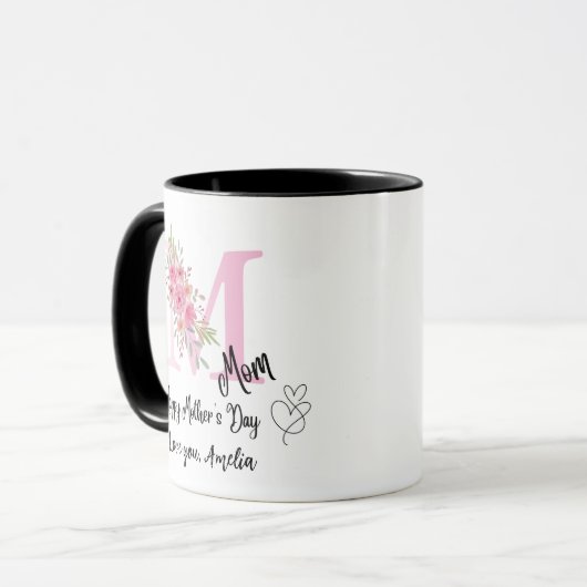 Personalized Mom Initial Mug Mok (Voorkant links)
