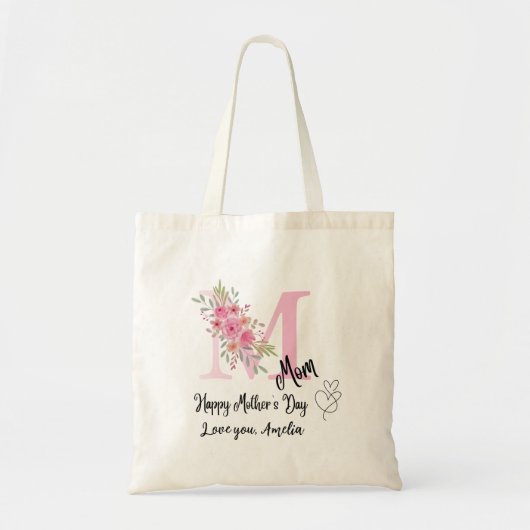 Personalized Mom Initial Tote Bag (Voorkant)