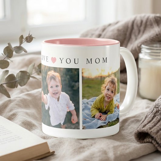 Personalized Mom Love You Tweekleurige Koffiemok