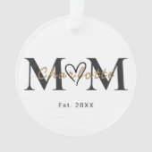Personalized Mom Name Est Year Christmas Ornament (voorkant)