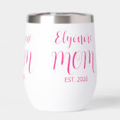 Personalized Mom Name Established Pink Script  (Achterkant)