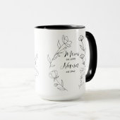 Personalized Mom Nana est year wildflower Mug Mok (Voorkant rechts)