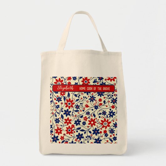 Personalized Mom Patriotic Wildflower Market Tote Bag (Voorkant)