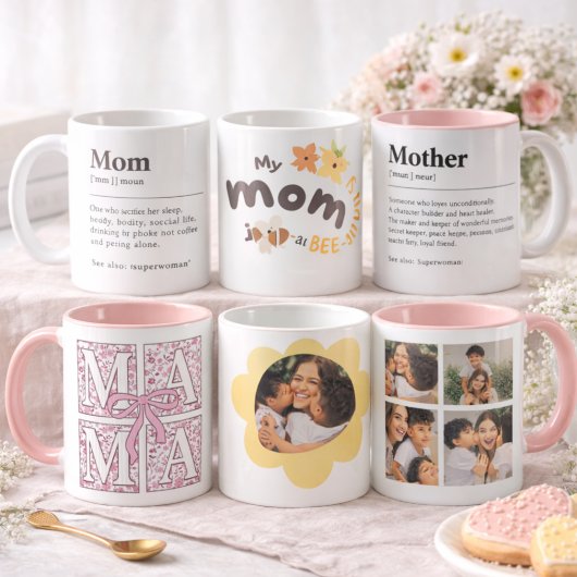 Personalized Mom Photo Mug Cute Design Mok