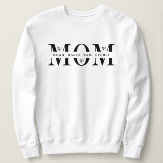 Personalized Mom Sweatshirt With Kids Names Gift