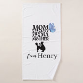 Personalized Mom Typography Bath Towel Badhanddoek (Badhanddoek)