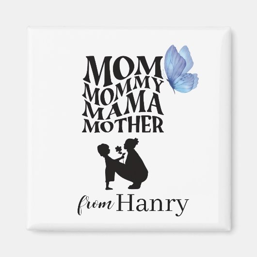 Personalized Mom Typography Magnet (Voorkant)
