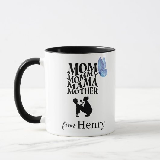 Personalized Mom Typography Mug Mok (Links)