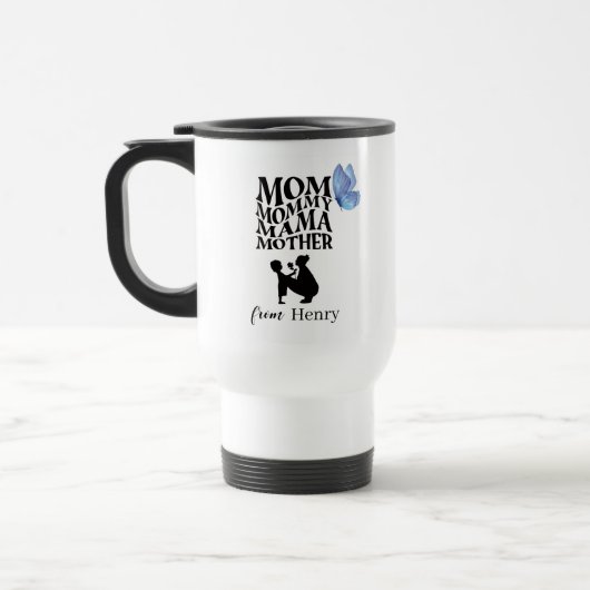 Personalized Mom Typography Travel Mug Reisbeker (Links)