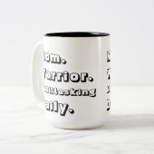 Personalized Mom Warrior Multitasking Daily Black  Tweekleurige Koffiemok (Voorkant links)