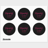 Personalized Mommy  Ronde Sticker (Vel)