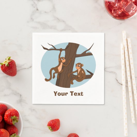 Personalized Monkeys climbing the tree cartoon Nap Servet (Insitu)
