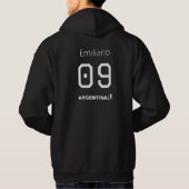 Personalized Monochromatic Argentinian Athlete  Hoodie (Achterkant)