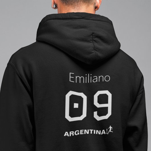 Personalized Monochromatic Argentinian Athlete  Hoodie