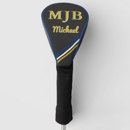 Personalized Monogram 3 Initials Elegant Golfer  Golfheadcover (Voorkant)