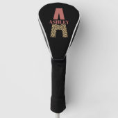 Personalized Monogram A Pink Leopard print Golfheadcover (Voorkant)