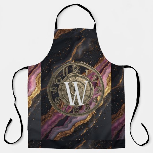 Personalized Monogram Agate Pink Rustic Metal Luxe Schort (Voorkant)