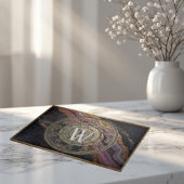 Personalized Monogram Agate Pink Rustic Metal Luxe Snijplank