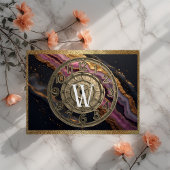 Personalized Monogram Agate Pink Rustic Metal Luxe Snijplank