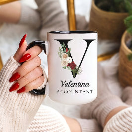 Personalized Monogram Alphabet Mug for Accountant Mok