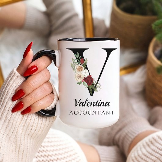 Personalized Monogram Alphabet Mug for Accountant Mok