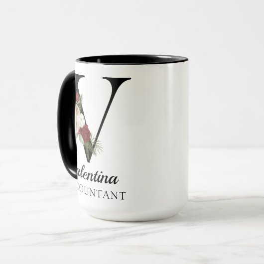 Personalized Monogram Alphabet Mug for Accountant Mok (Voorkant links)