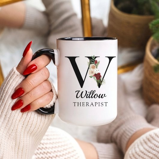 Personalized Monogram Alphabet Mug for Therapist Mok