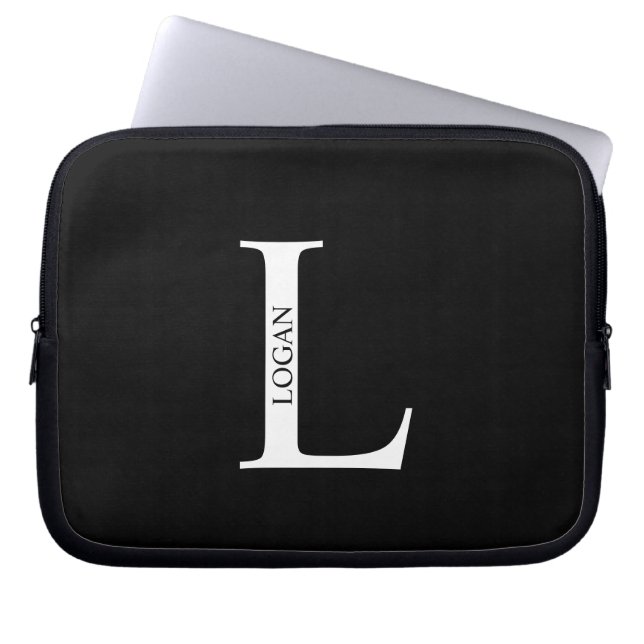 Personalized Monogram and Name Laptop Sleeve (Voorkant)