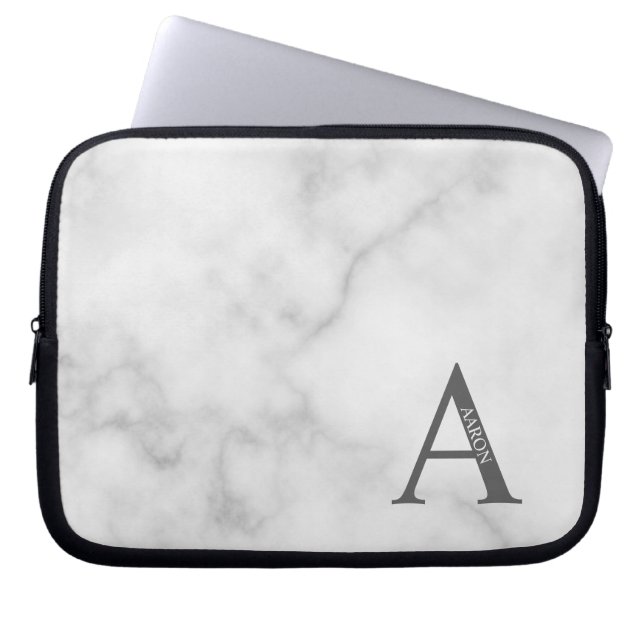 Personalized Monogram and Name Laptop Sleeve (Voorkant)