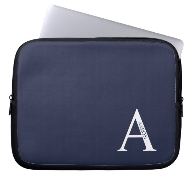 Personalized Monogram and Name Laptop Sleeve (Voorkant)