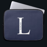 Personalized Monogram and Name Laptop Sleeve<br><div class="desc">Personalized Monogram and Name Gifts
featuring personalized monogram and name in classic serif font style.</div>