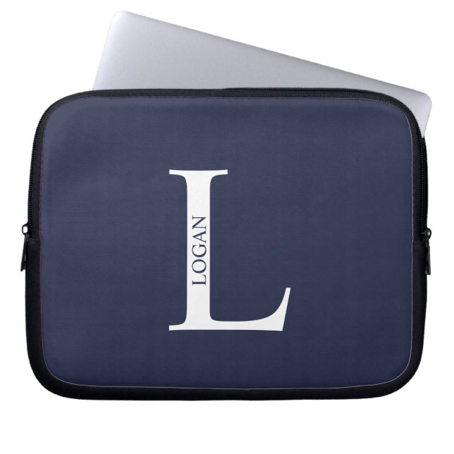 Personalized Monogram and Name Laptop Sleeve (Voorkant)