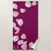 Personalized Monogram Beach Towel with Sakura Strandlaken (Voorkant)