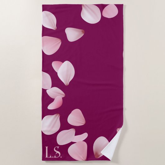 Personalized Monogram Beach Towel with Sakura Strandlaken (Voorkant)
